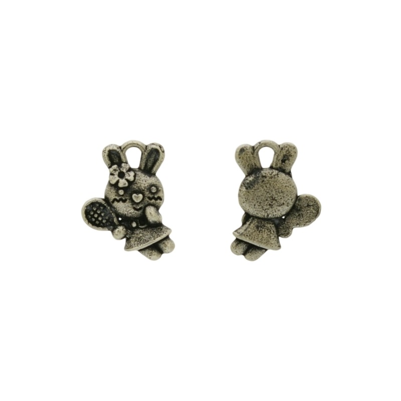 Colgante conejo y raqueta 16x12mm