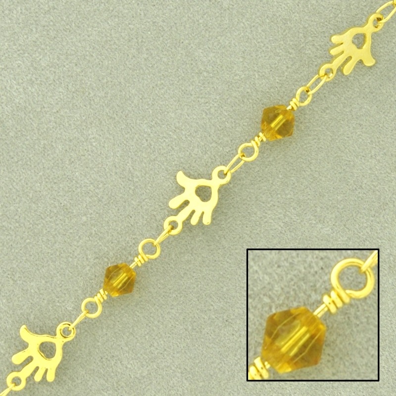 Bead brass chain width 8mm