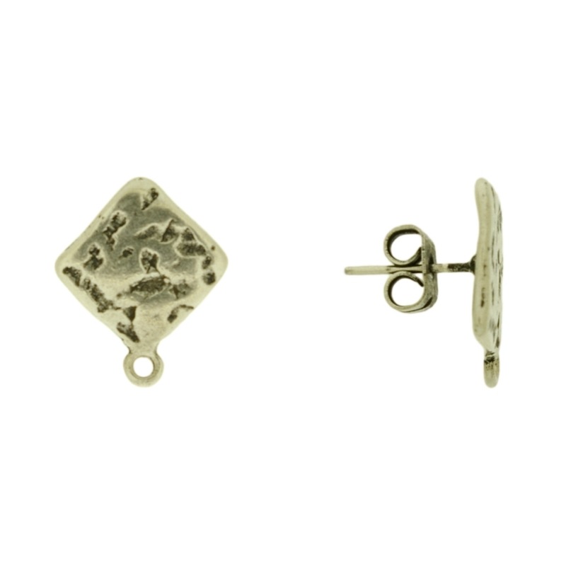 Clou d'oreille losange 15x15mm avec anneau