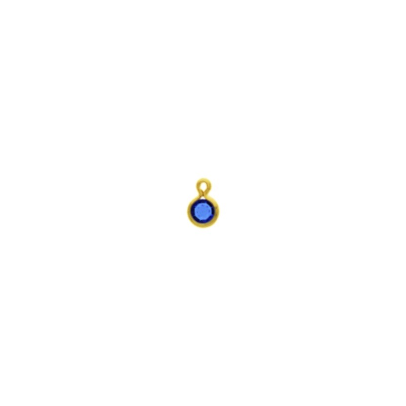 Round strass setting Ø4mm with ring. Sapphire colour.