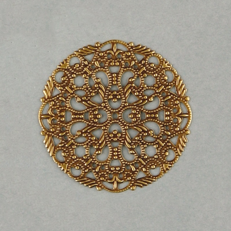 Round filigree metal component Ø 45mm