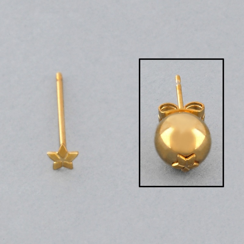 Ø3,8mm star ear post to 6 to 8mm beads.