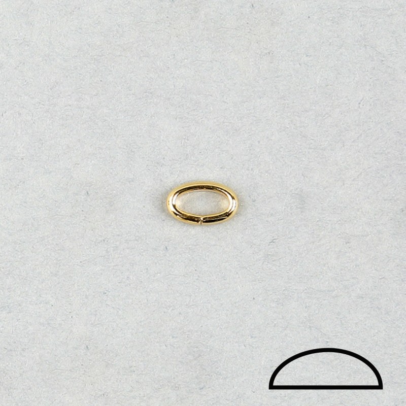 Anilla ovalada 7,8x4,8xØ 1,6mm abierta. Hilo de 1/2 caña