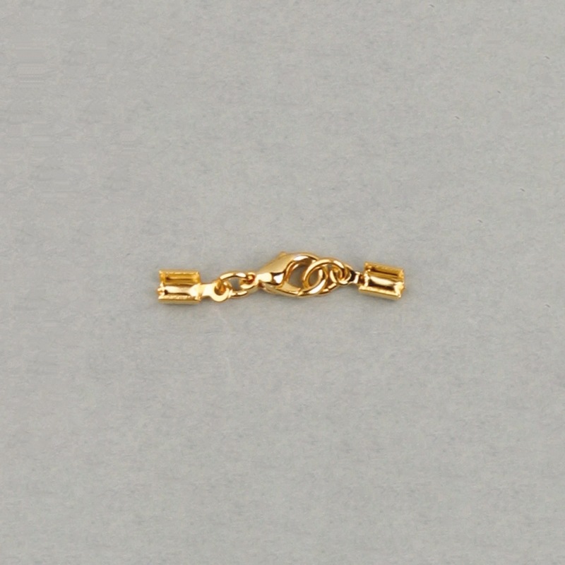 Juego cierre mosquetón 10mm con 2 terminales para hilo de Ø 2mm
