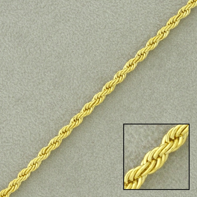 Rope brass chain width 2,5mm