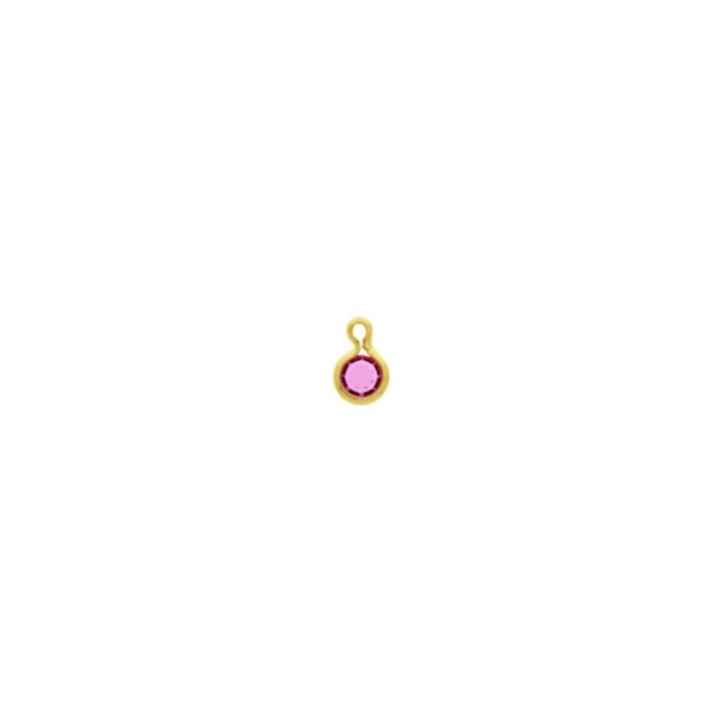 Round strass setting Ø4mm with ring. Pink colour.
