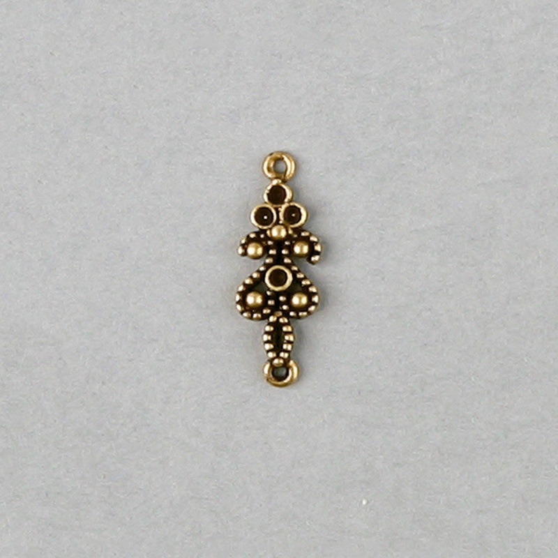 Filigree finding 25x9mm with 4 sockets to strass