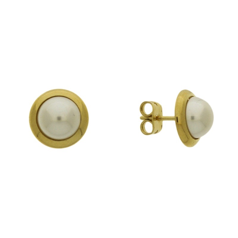 Earring with post with half pearl Ø8mm