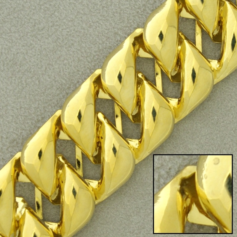 Brass chain width 20mm. Brass sheet link.