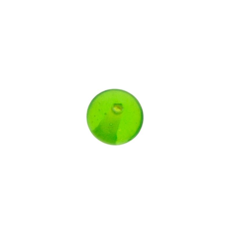 Bola de vidrio Ø10mm color verde. Agujero pasado.