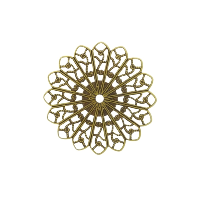 Round filigree metal component Ø 35mm