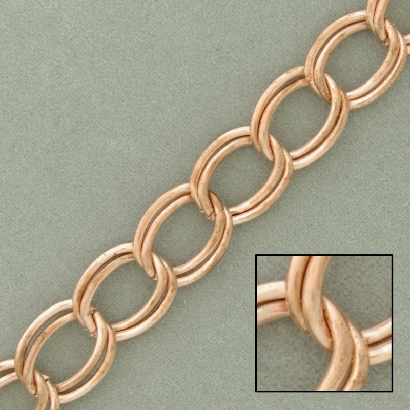 Cadena de hierro barbada doble ancho 10,4mm