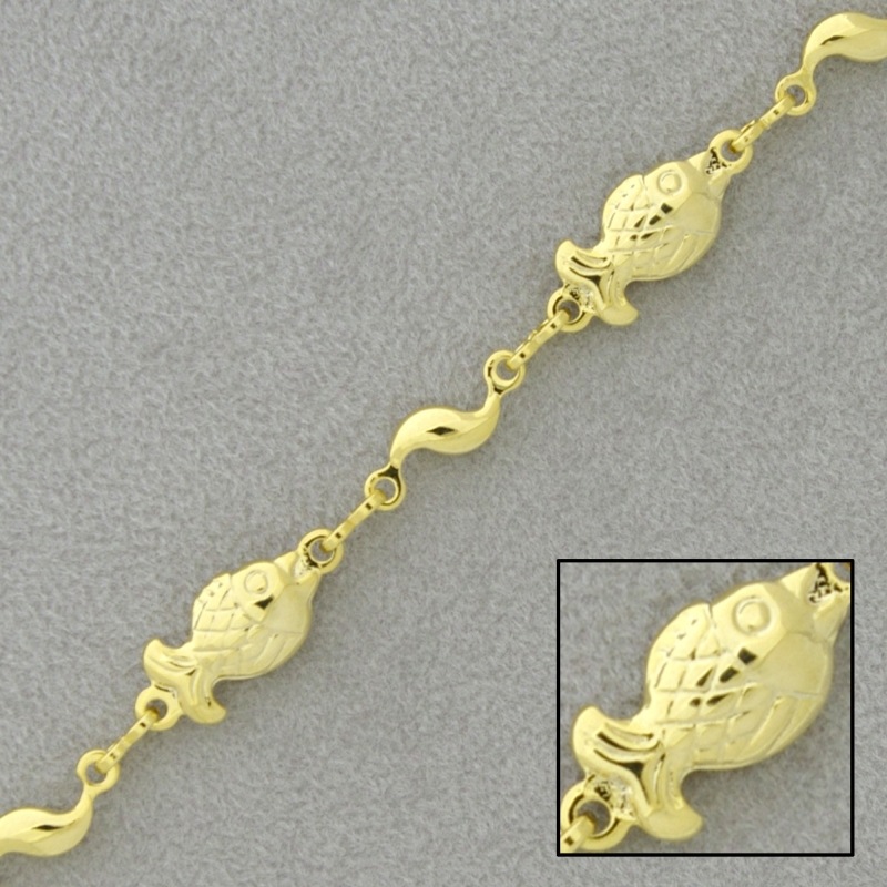 Combinated fish brass chain with 6mm