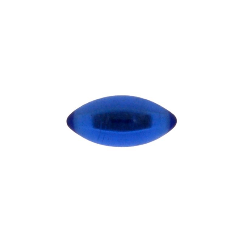 Stone navette cabochon 7x15mm flat base sapphire colour