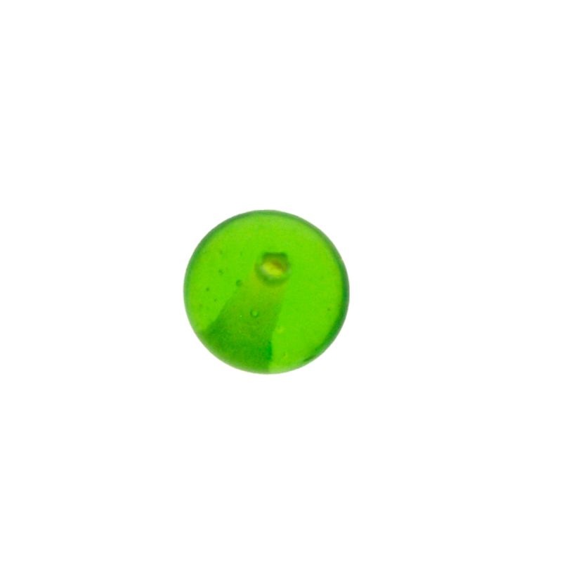 Green colour glass ball Ø12mm. With two holes.