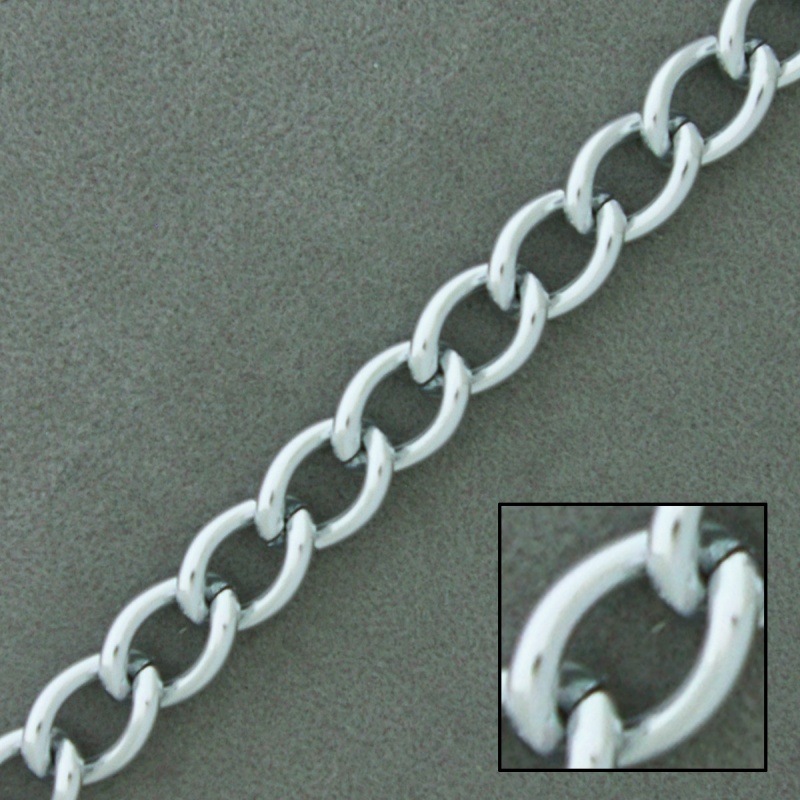 Silver plated aluminium chain width 8mm