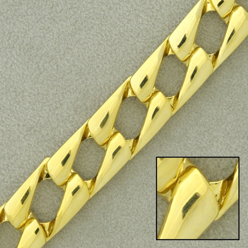 Brass chain width 11,5mm. Brass sheet link.