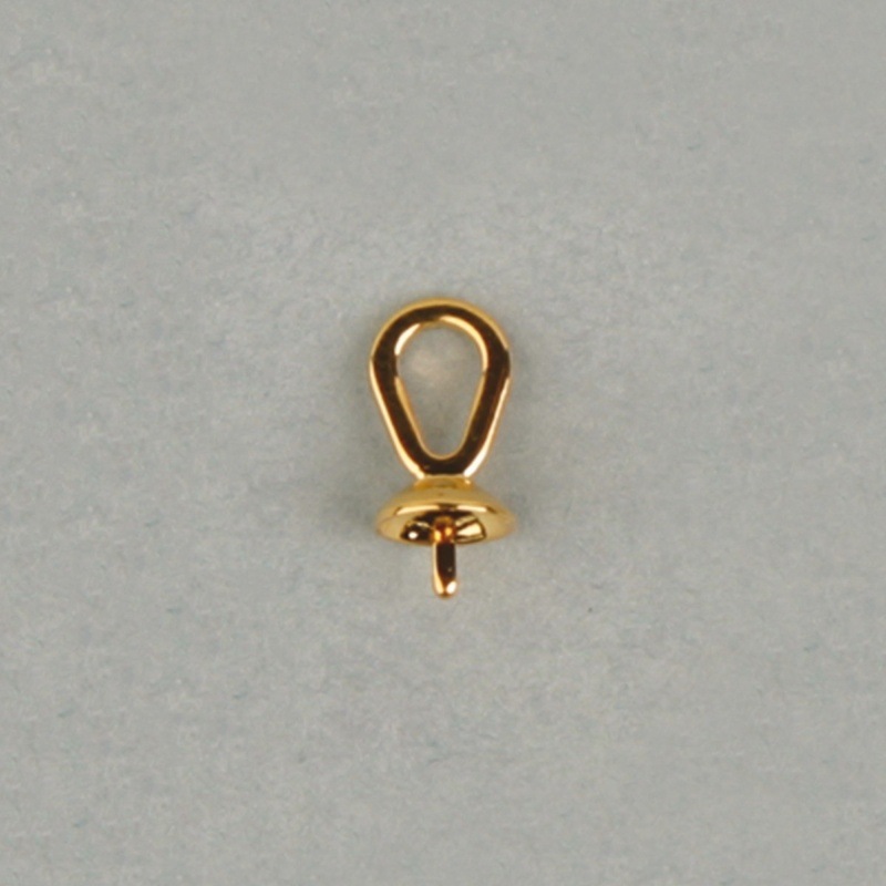 Campanillo con casquilla Ø5mm para perla redonda de 7 y 8mm