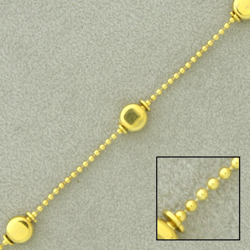 Cadena de bolas de latón Ø 1,2mm anchura del adorno 5,4mm