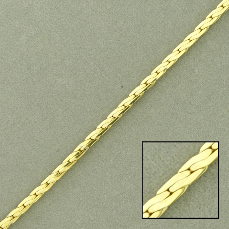 Flat brass chain width 2mm