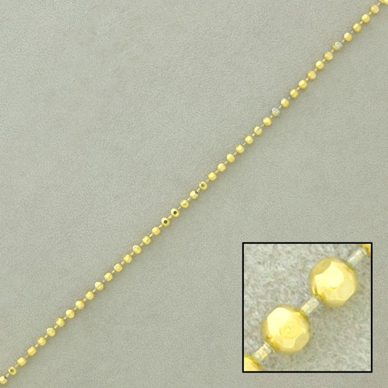 [920331200] Chaîne à  boules facettes en laiton largeur Ø 1,2mm