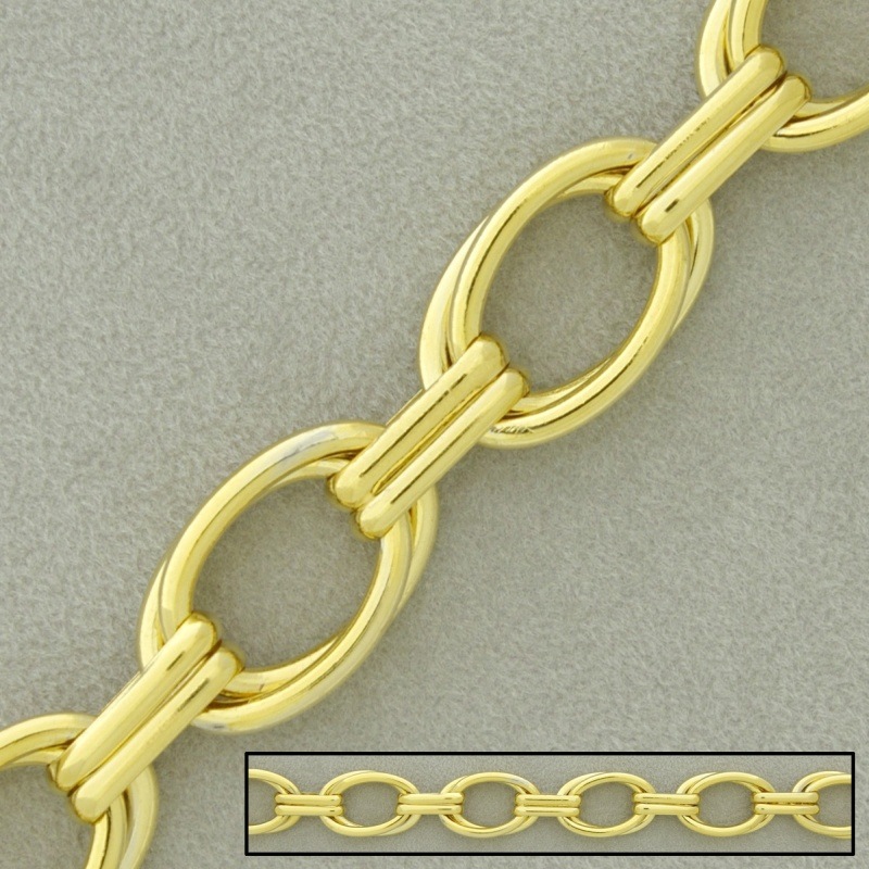 Cadena de latón eslabones grandes ancho 14,3mm