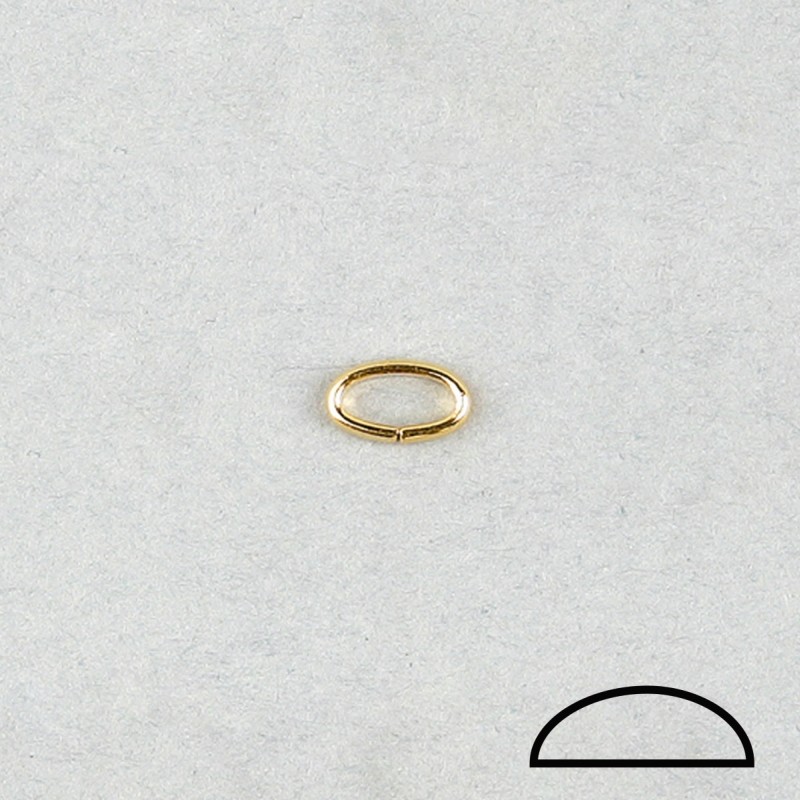 Anilla ovalada 8x5xØ 2,3mm abierta. Hilo de 1/2 caña