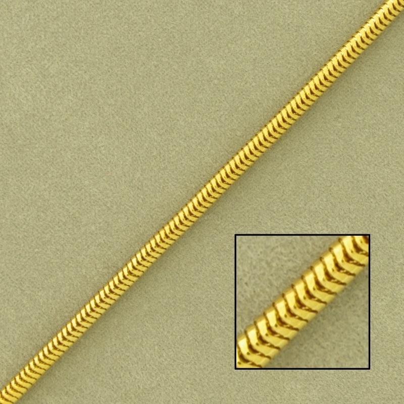 Cadena de latón serpiente hueca ancho 2,5mm