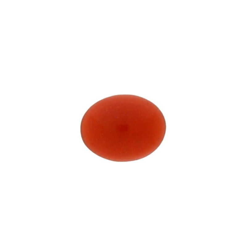 Piedra cabuchón oval 8x10mm base plana color carneol