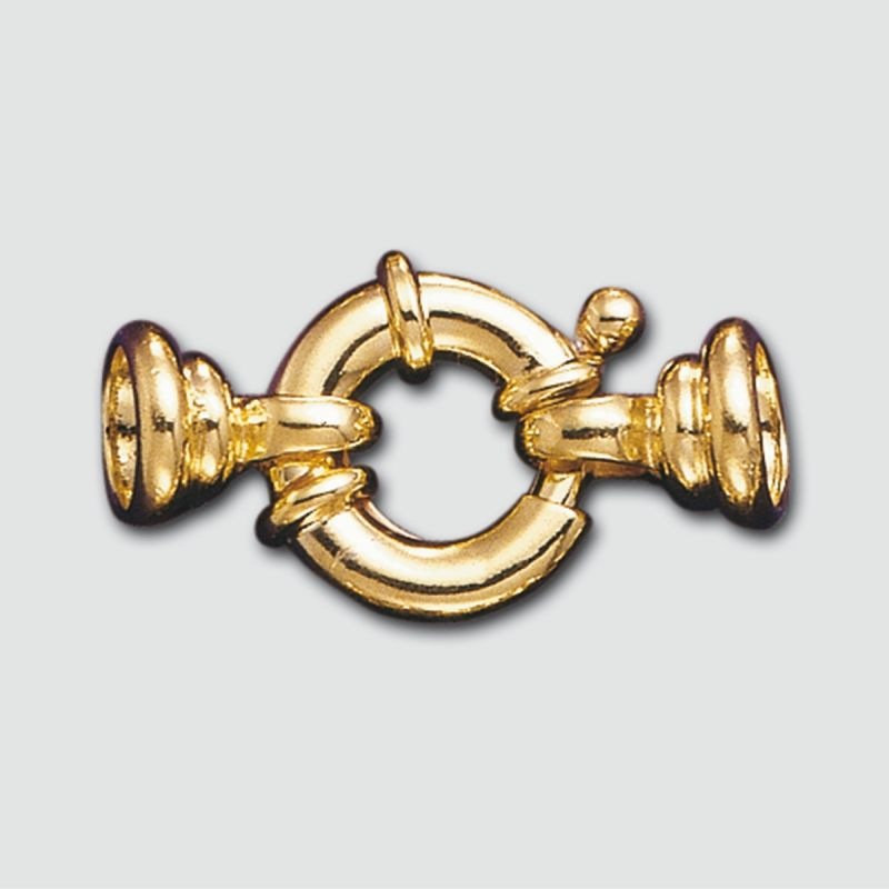 Spring ring clasp Ø 14mm + 2 ends to Ø 8mm balls