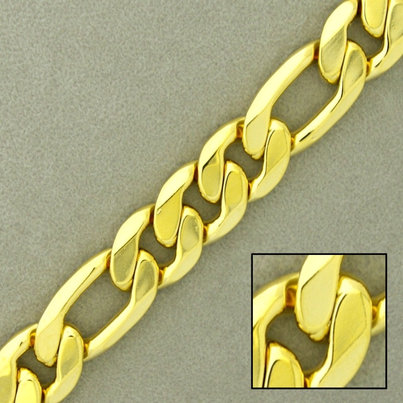 Flat figaro brass chain width 12mm