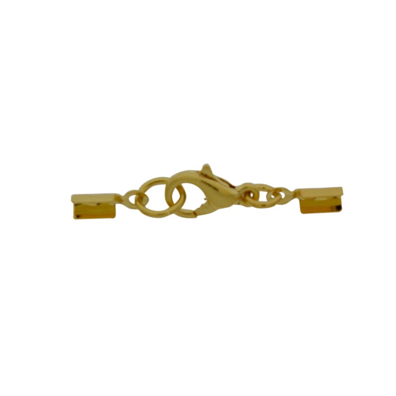 [119070000] Set fermoir mousqueton 10mm + 2 embouts à écraser pour fil de Ø 1,2mm