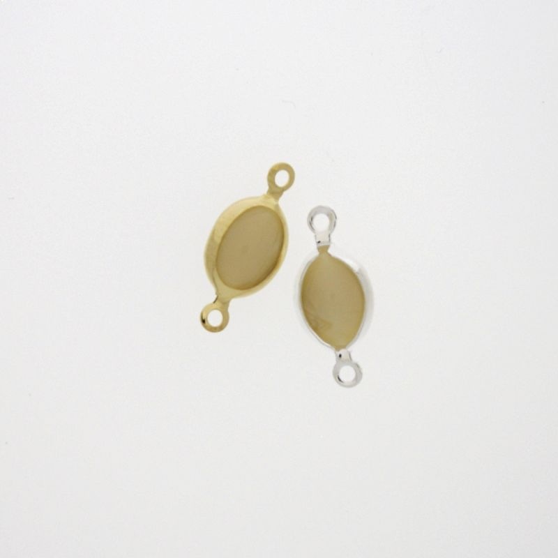 [750212600] Intercalaire ovale 6x8mm couleur nacré. Longueur 16mm