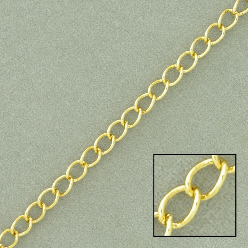 Curb brass chain width 3,7mm