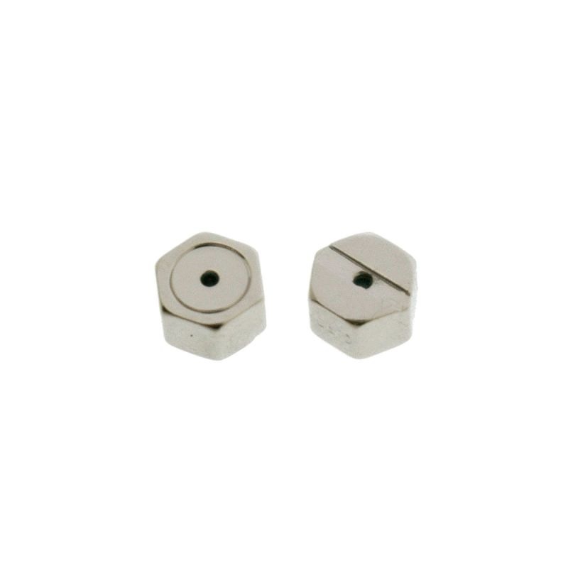 Presión forma hexagonal cromada sin níquel. VÁLIDA PARA ESPIGÓN DE Ø0,9mm.