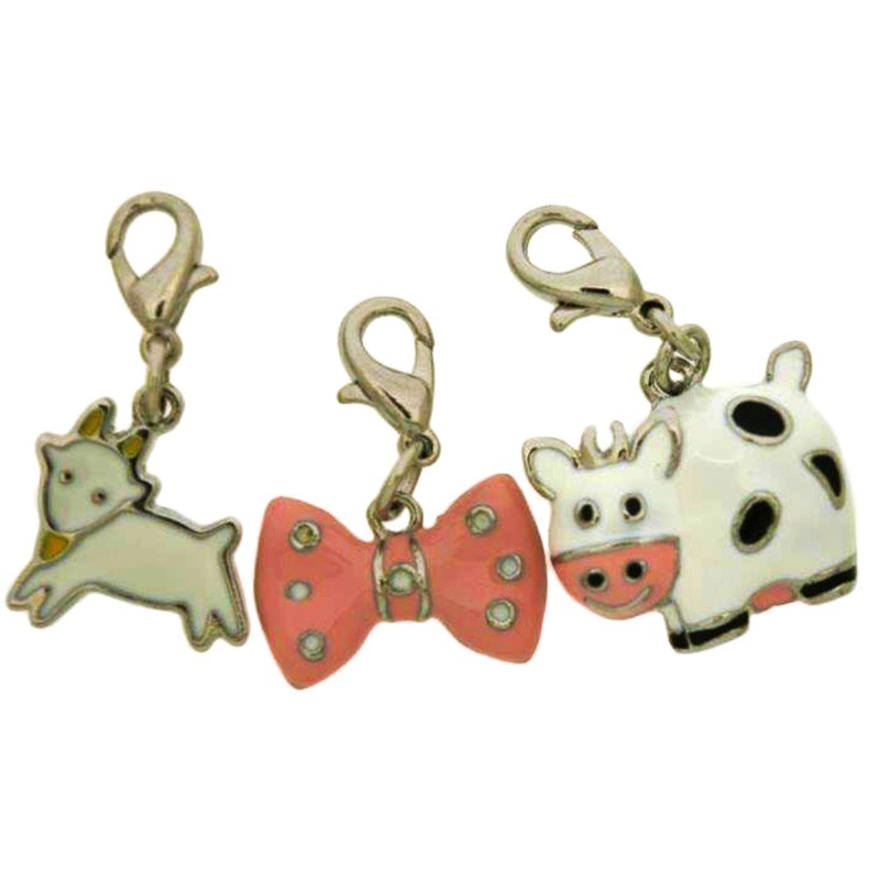 [125010400] Pack 3 enamelled pendants (nickel free)