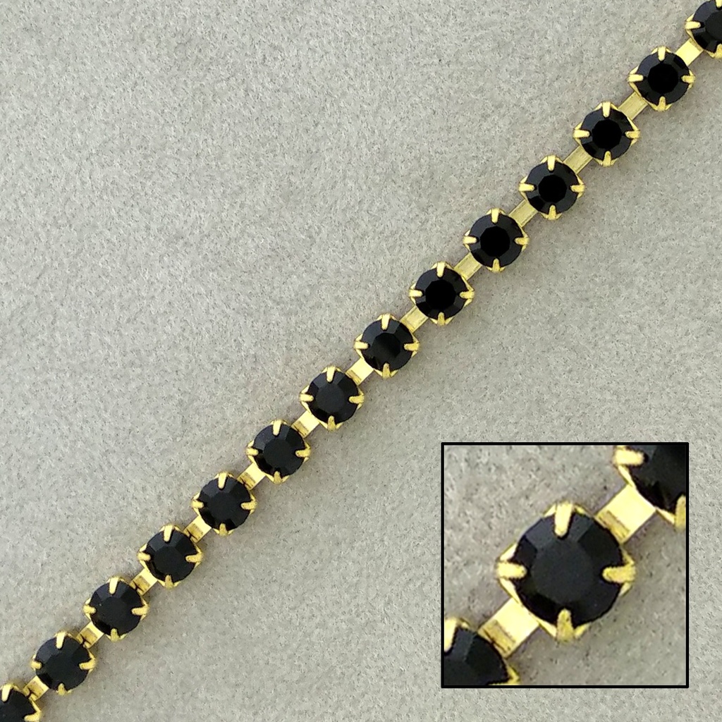 Brass chain black strass SS18