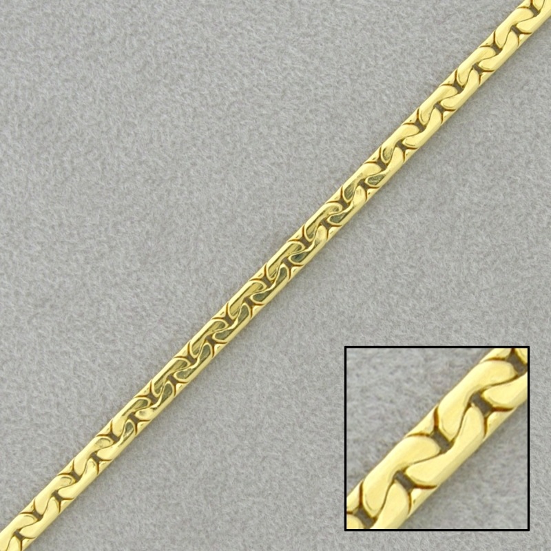 Flat curb brass chain width 3,1mm