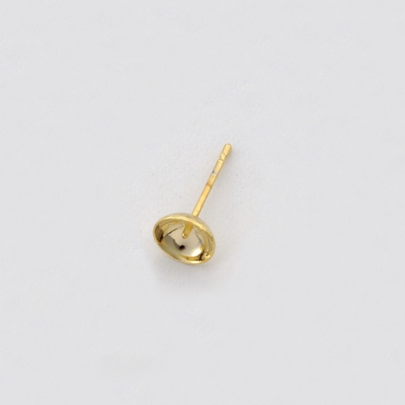 Clou d'oreille avec coupelle Ø6mm pour perle ronde 7 et 8mm.