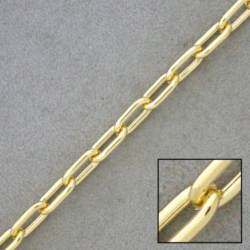 Cadena de latón forzada ancho 5mm. Largo eslabón 10,8mm.