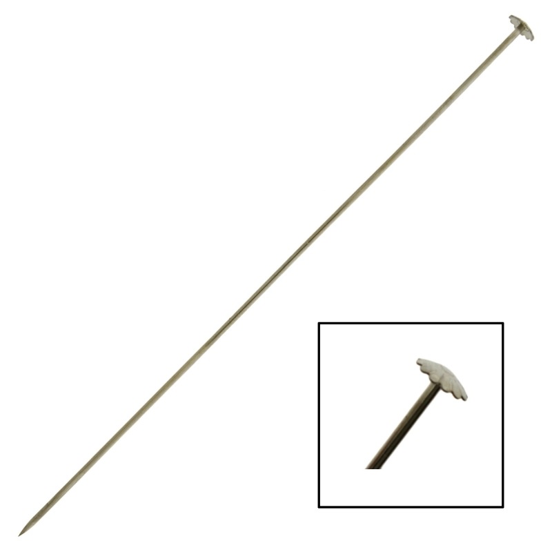 Épingle 120mm x Ø1,2mm avec tête fleur Ø 5,75mm.