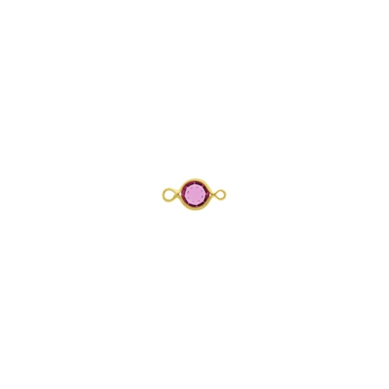 Entrepieza con strass Ø 4mm color rosa