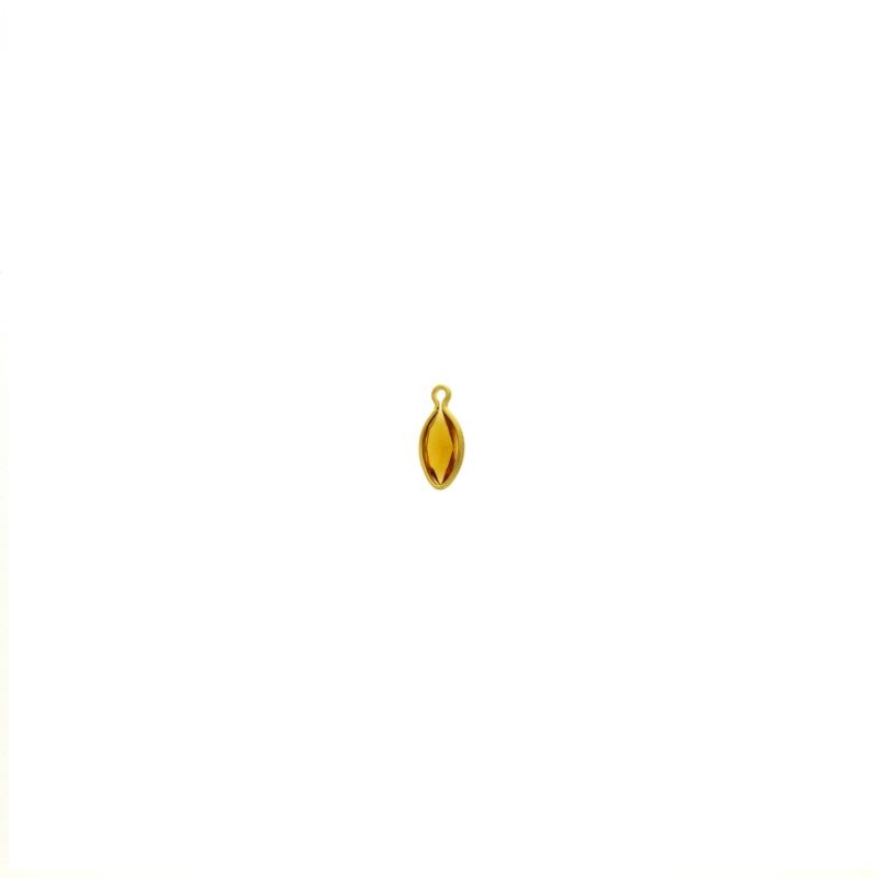 Navette strass setting 10x5mm with ring. Topaz colour.