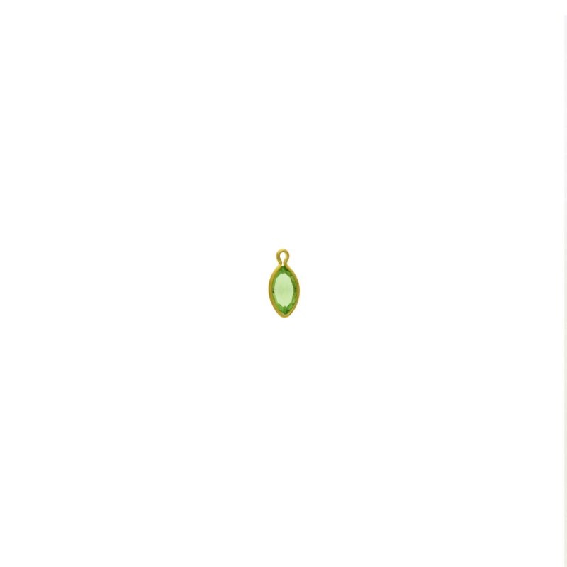Navette strass setting 10x5mm with ring. Peridot colour.