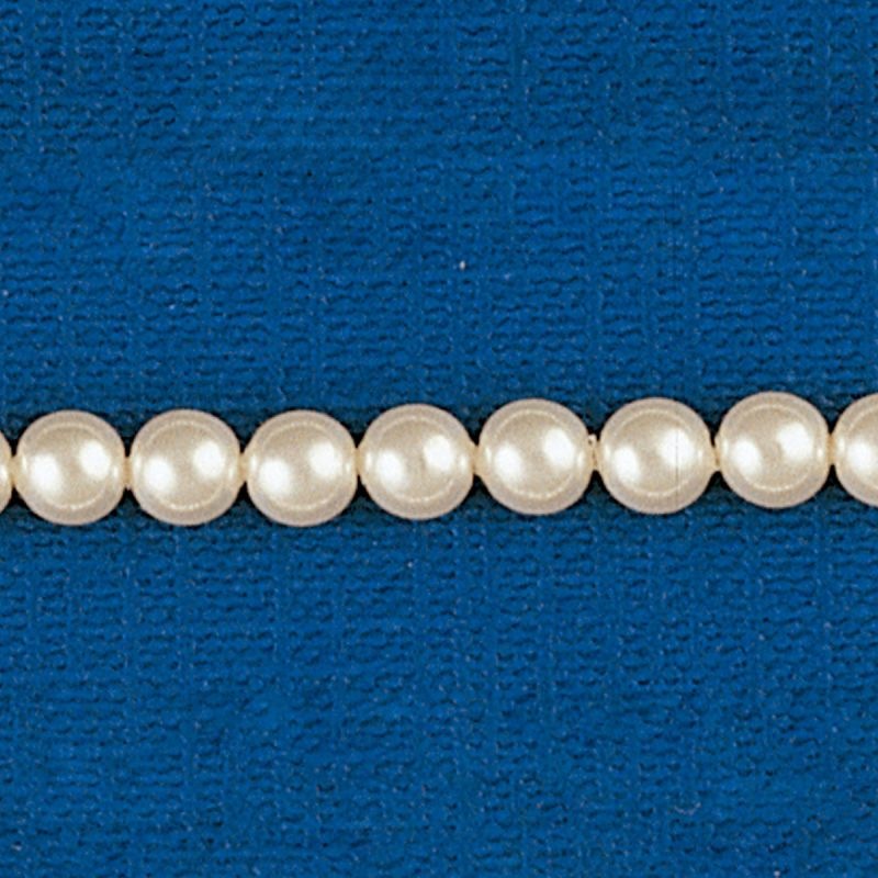 Perla cristal redonda Ø 4mm 2 agujeros. Color crema.