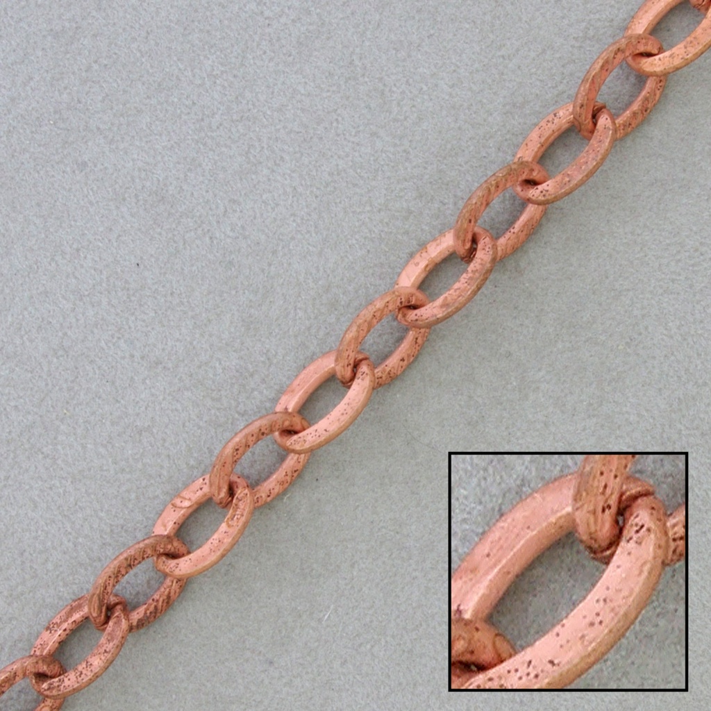 Cadena de hierro forzada eslabón grabado ancho 9mm 