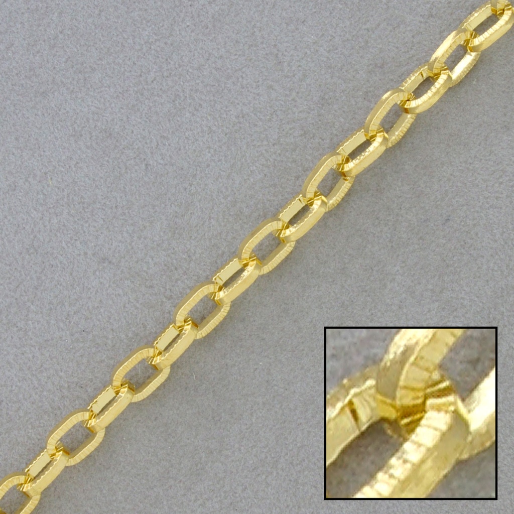 [527440000] Chaîne en laiton maille forçat. Maillon rectangulaire largeur 5,5mm 