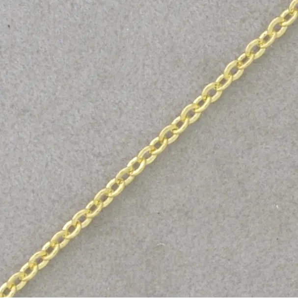 Cadena de latón forzada eslabón pisado ancho 2,1mm