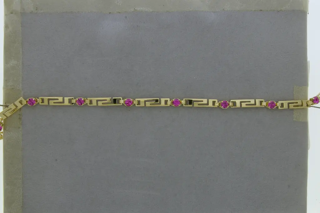 Cadena de latón con strass rosa ancho 4,3mm