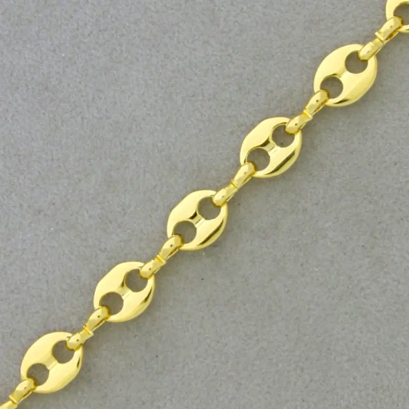 Puffed mariner brass chain width 6,9mm